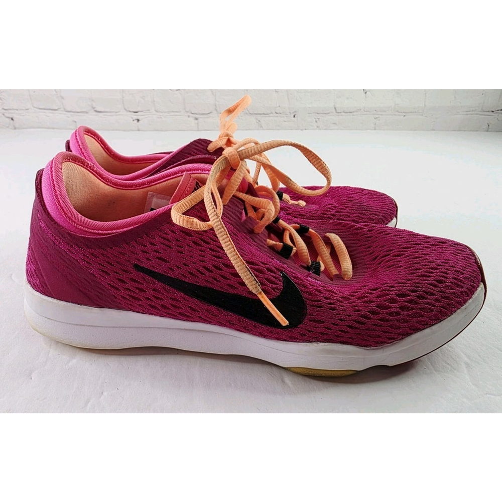 Women's Nike Zoom Fit Training Shoes Sz 6.5 Pink Black White 704658 602